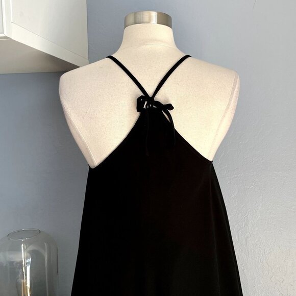 Label Ritu Kumar Black Gold Beaded Swing Mini Dress Flowy Trapeze - Picture 6 of 7